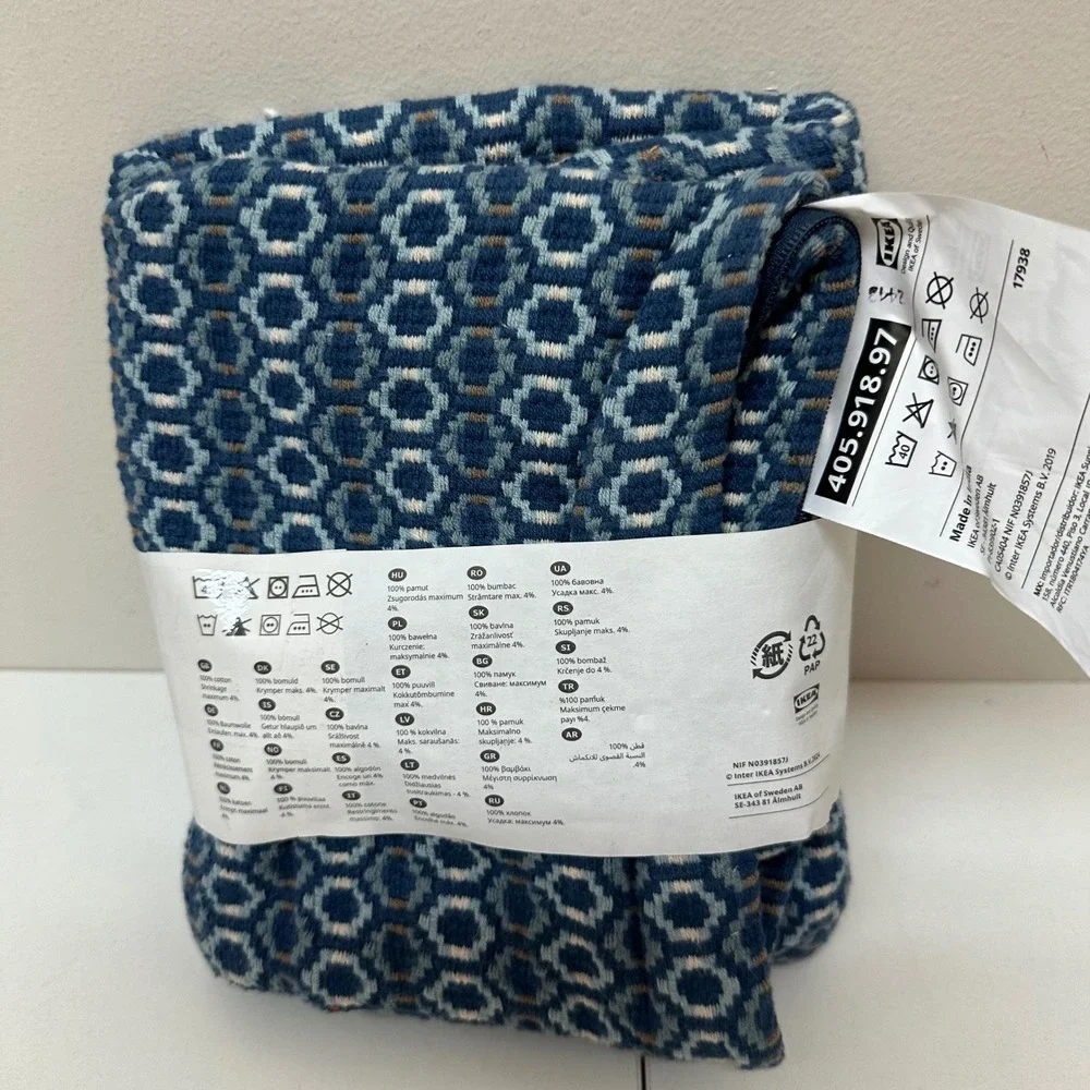 IKEA Morotsmott Cushion Cover 20x20 Blue Geometric Paulin Machado 405.918.97 NEW